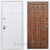 Входная металлическая дверь Армада 14 ФЛ-33 (Белый матовый / Орех темный)