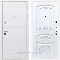 Входная металлическая дверь Армада 14 ФЛ-316 (Белый матовый / Белый патина Серебро)