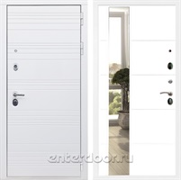 Входная дверь Армада Италия с зеркалом ЛФЛС-19 (Белый матовый / Белый матовый)