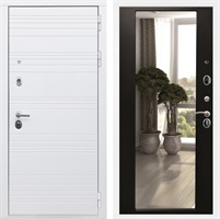 Входная дверь Италия с зеркалом 2XL (Белый матовый / Венге) 22375