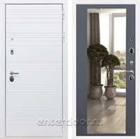Входная дверь Армада Италия с зеркалом 2XL (Белый матовый / Графит софт)