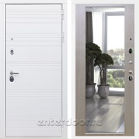 Входная дверь Армада Италия с зеркалом 2XL (Белый матовый / Лиственница беж)