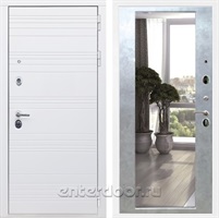 Входная дверь Армада Италия с зеркалом СБ-17 (Белый / Бетон светлый)