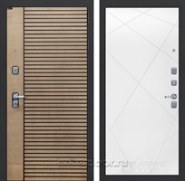 Входная металлическая дверь Лабиринт Ритм 24 (Астана табак горизонт / Белый софт)