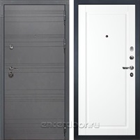 Входная металлическая дверь Лекс Сенатор 3К №120 (Софт графит / Эмаль Белая)
