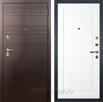 Входная металлическая дверь Лекс Легион №120 (Ясень шоколад / Эмаль Белая)