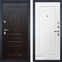 Входная металлическая дверь Лекс Гладиатор 3к Классик №118 (Венге / Белая шагрень)