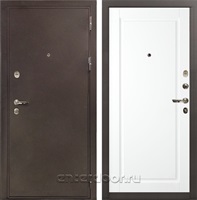 Входная металлическая дверь Лекс 5А Цезарь №120 (Медный антик / Эмаль Белая)