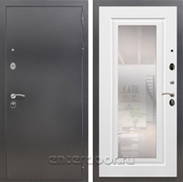 Входная дверь Армада Престиж с зеркалом ФЛЗ-120 (Антик серебро / Белый матовый)