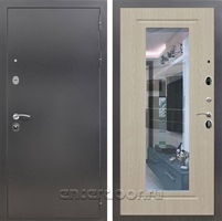 Входная дверь Армада Престиж с зеркалом ФЛЗ-120 (Антик серебро / Беленый дуб)