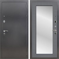 Входная дверь Престиж с зеркалом Пастораль (Антик серебро / Графит софт) для установки в квартиру 9364