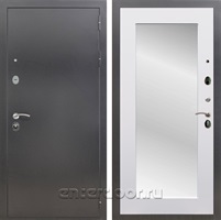 Входная металлическая дверь Армада 5А с Зеркалом Пастораль (Антик серебро / Белый матовый)