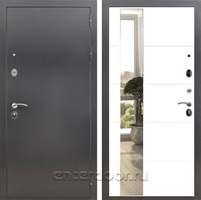 Входная дверь Армада Престиж с зеркалом ЛФЛС-19 (Антик серебро / Белый матовый)