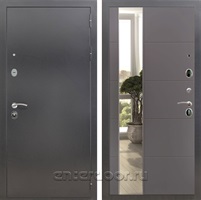 Входная дверь Армада Престиж с зеркалом ЛФЛС-19 (Антик серебро / Графит софт)
