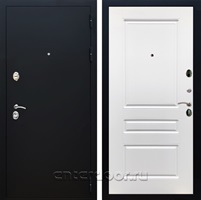 Входная дверь Армада Престиж ФЛ-243 (Черный Муар / Белый софт)