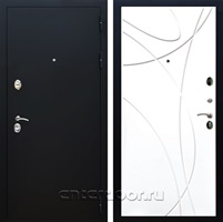 Входная дверь Армада Престиж ФЛ-247 (Черный Муар / Белый матовый)