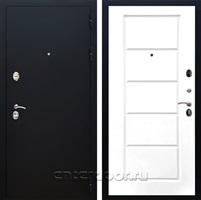 Входная дверь Армада Престиж ФЛ-39 (Черный Муар / Белый матовый)