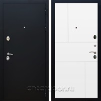 Входная дверь Армада Престиж ФЛ-290 (Черный Муар / Белый матовый)