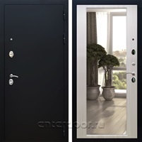 Входная дверь Армада Престиж с зеркалом 2XL (Чёрный муар / Сандал белый)