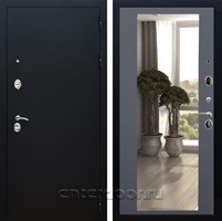 Входная дверь Армада Престиж с зеркалом 2XL (Чёрный муар / Графит софт)