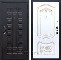 Входная металлическая дверь Сенатор 3К с замком Cisa ФЛ-317 (Венге / Белый патина Золото)