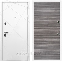 Входная металлическая дверь Армада 13 Гладкая (Белый матовый / Сандал серый)
