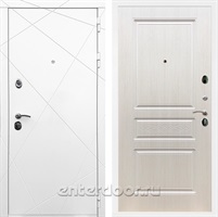Входная дверь Армада Лофт ФЛ-243 (Белый матовый / Лиственница беж)