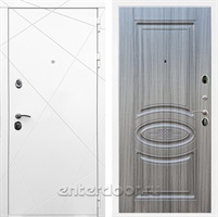 Входная дверь Армада Лофт ФЛ-181 (Белый матовый / Сандал серый)