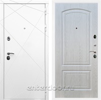 Входная дверь Армада Лофт ФЛ-138 (Белый матовый / Лиственница беж)