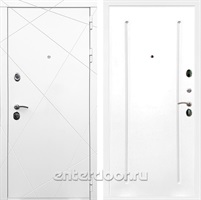 Входная дверь Армада Лофт ФЛ-68 (Белый матовый / Белый ясень)