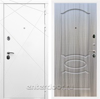 Входная дверь Армада Лофт ФЛ-128 (Белый матовый / Сандал серый)