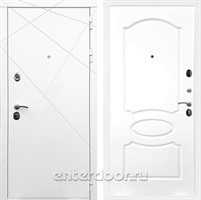 Входная дверь Армада Лофт ФЛ-128 (Белый матовый / Белый ясень)