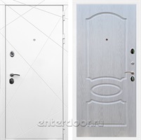 Входная дверь Армада Лофт ФЛ-128 (Белый матовый / Лиственница беж)