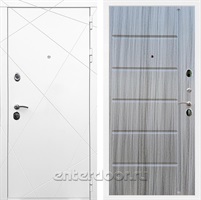 Входная дверь Армада Лофт ФЛ-102 (Белый матовый / Сандал серый)