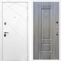 Входная дверь Лофт ФЛ-2 (Белый матовый / Сандал серый) для установки в квартиру 23308