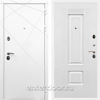 Входная дверь Армада Лофт ФЛ-2 (Белый матовый / Белый ясень)