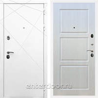 Входная дверь Армада Лофт ФЛ-3 (Белый матовый / Лиственница беж)