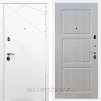 Входная дверь Армада Лофт ФЛ-3 (Белый матовый / Дуб беленый)