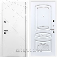 Входная дверь Армада Лофт ФЛ-316 (Белый матовый / Белый патина Серебро)