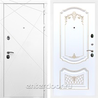Входная дверь Армада Лофт ФЛ-317 (Белый матовый / Белый патина Золото)