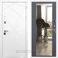 Входная металлическая дверь Армада 13 с зеркалом СБ-17 (Белый матовый / Графит софт)