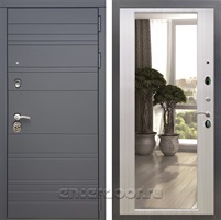 Входная дверь Армада Италия с зеркалом 2XL (Графит софт / Сандал белый)