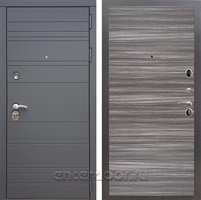 Входная металлическая дверь Армада 14 Гладкая (Графит софт / Сандал серый)