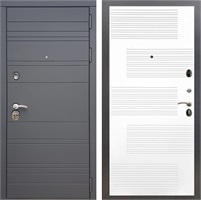 Входная дверь Италия ФЛ-185 (Графит софт / Белый ясень) для установки в квартиру 23356