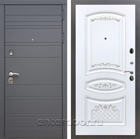 Входная дверь Армада Италия ФЛ-316 (Графит софт / Белый патина Серебро)