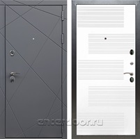 Входная дверь Армада Лофт ФЛ-185 (Графит софт / Белый матовый)