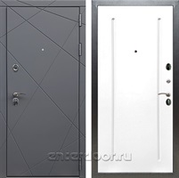 Входная дверь Армада Лофт ФЛ-68 (Графит софт / Белый матовый)