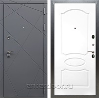 Входная дверь Армада Лофт ФЛ-128 (Графит софт / Белый матовый)