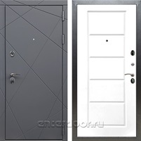 Входная дверь Армада Лофт ФЛ-39 (Графит софт / Белый матовый)