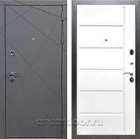 Входная дверь Армада Лофт ФЛ-102 (Графит софт / Белый матовый)